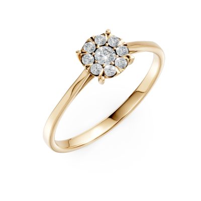 Inel de logodna din aur galben cu diamante de 0.20ct