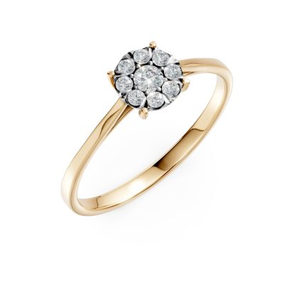Inel de logodna din aur galben cu diamante de 0.25ct