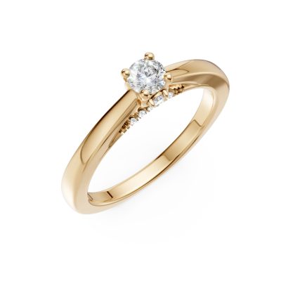 Inel de logodna din aur galben cu diamante de 0.35ct