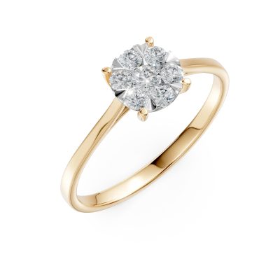 Inel de logodna din aur galben cu diamante de 0.35ct