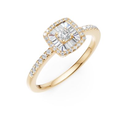 Inel de logodna din aur galben cu diamante de 0.3ct