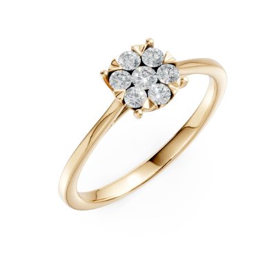 Inel de logodna din aur galben cu diamante de 0.3ct