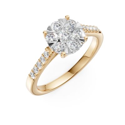 Inel de logodna din aur galben cu diamante de 0.5ct
