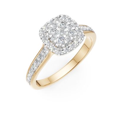 Inel de logodna din aur galben cu diamante de 0.5ct