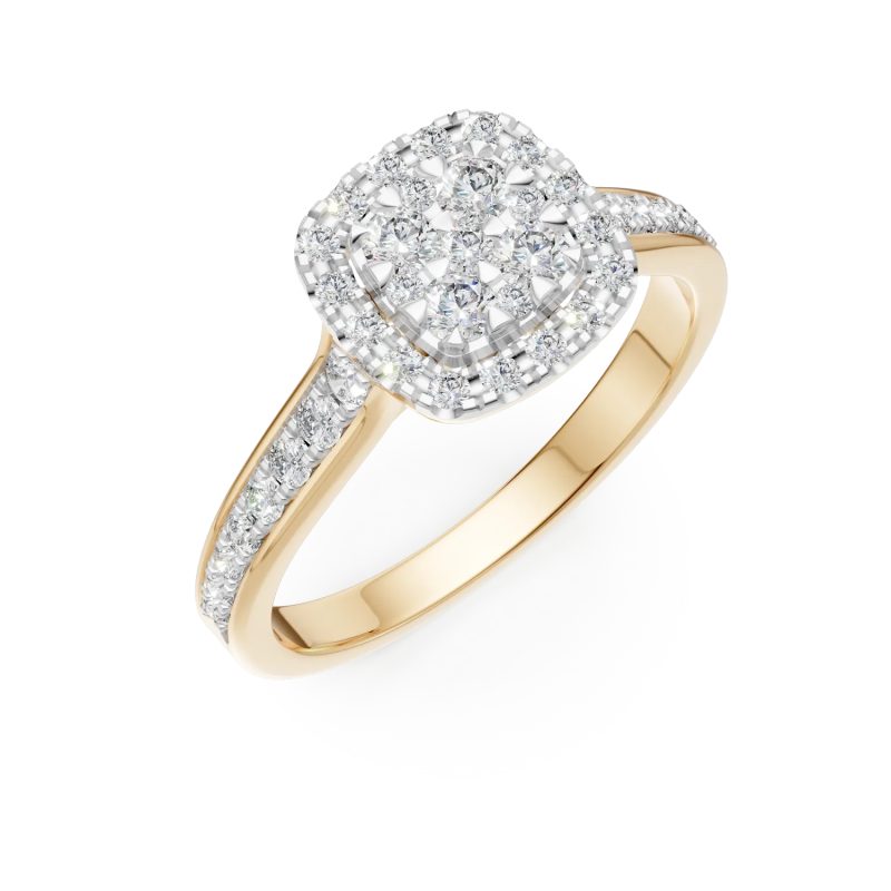 Inel de logodna din aur galben cu diamante de 0.5ct