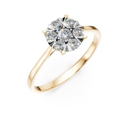 Inel de logodna din aur galben cu diamante de 0.6ct