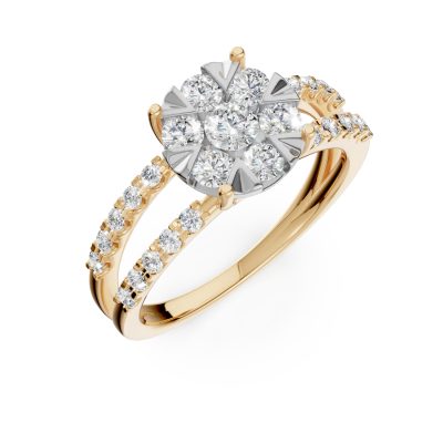 Inel de logodna din aur galben cu diamante de 1ct