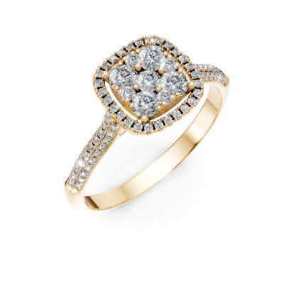 Inel de logodna din aur galben cu diamante microsetting de 0.6ct
