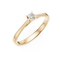 Inel de logodna din aur galben cu un diamant solitaire de 0.15ct