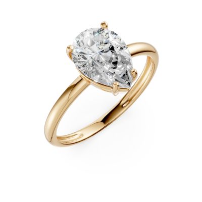 Inel de logodna din aur galben cu zirconia solitaire