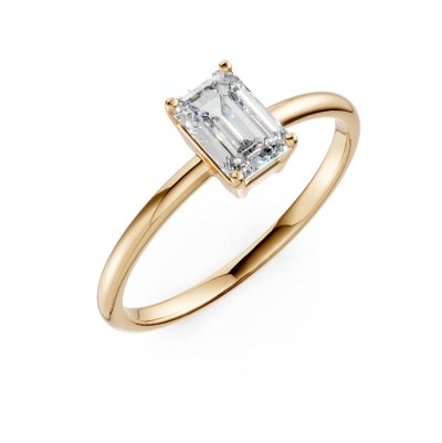 Inel de logodna din aur galben cu zirconia solitaire