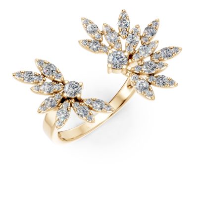 Inel deschis din aur galben cu diamante de 1.1ct