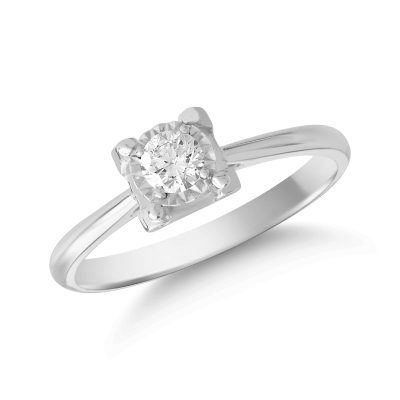 Inel din aur alb cu diamant de 0.18ct