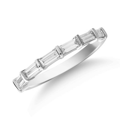 Inel din aur alb cu diamante baguette de 0.5ct