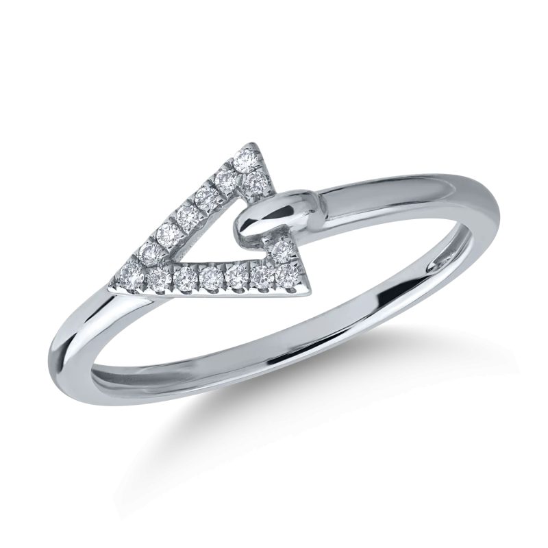 Inel din aur alb cu diamante de 0.06ct