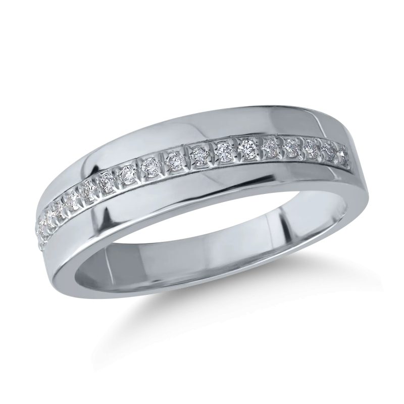 Inel din aur alb cu diamante de 0.11ct