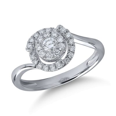 Inel din aur alb cu diamante de 0.33ct