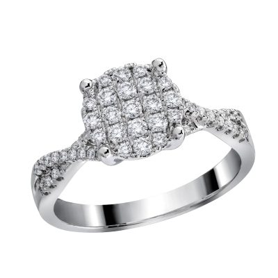 Inel din aur alb cu diamante de 0.41ct