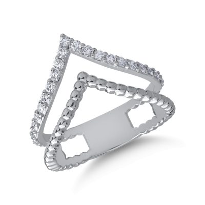 Inel din aur alb cu diamante de 0.42ct