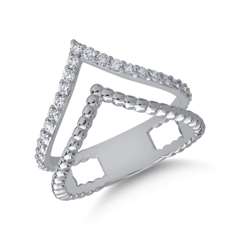 Inel din aur alb cu diamante de 0.42ct