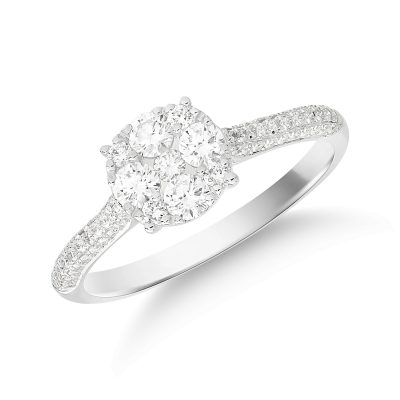 Inel din aur alb cu diamante de 0.45ct