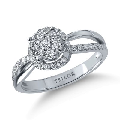 Inel din aur alb cu diamante de 0.4ct