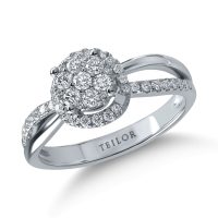 Inel din aur alb cu diamante de 0.4ct
