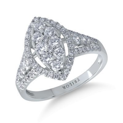 Inel din aur alb cu diamante de 0.52ct
