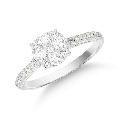 Inel din aur alb cu diamante de 0.53ct