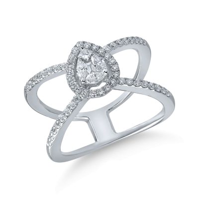 Inel din aur alb cu diamante de 0.55ct