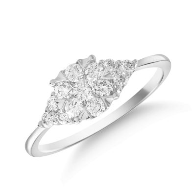 Inel din aur alb cu diamante de 0.5ct