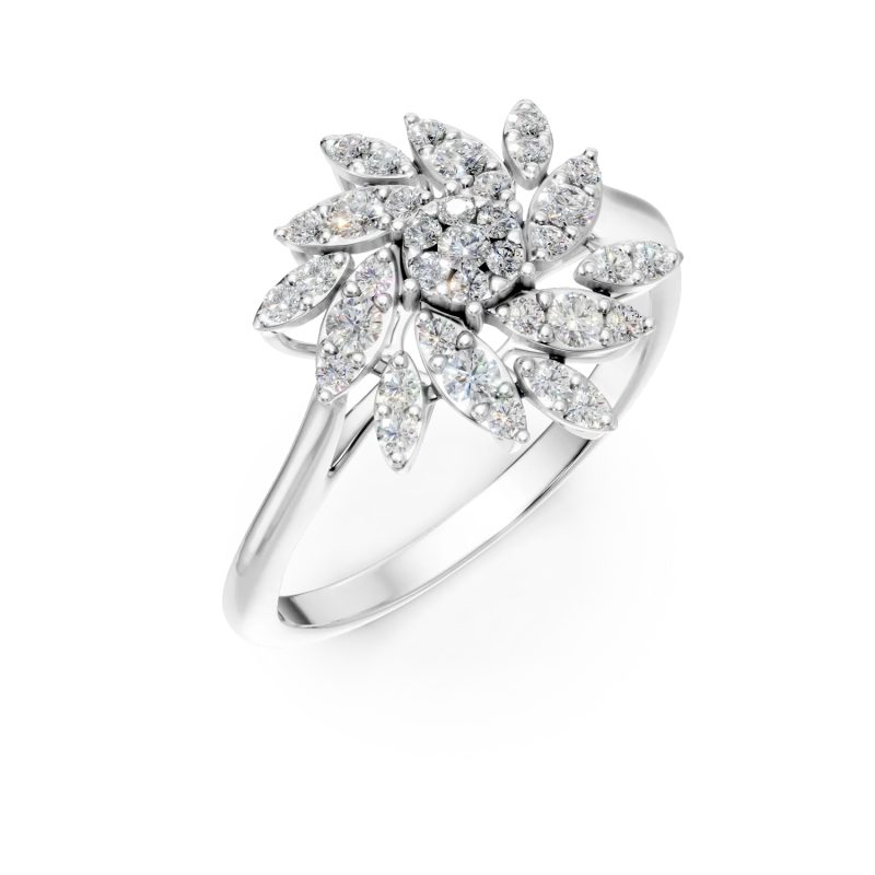 Inel din aur alb cu diamante de 0.5ct