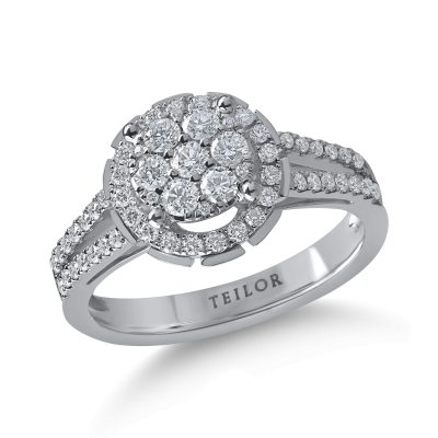Inel din aur alb cu diamante de 0.5ct