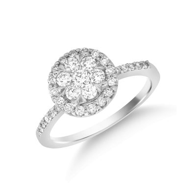Inel din aur alb cu diamante de 0.5ct