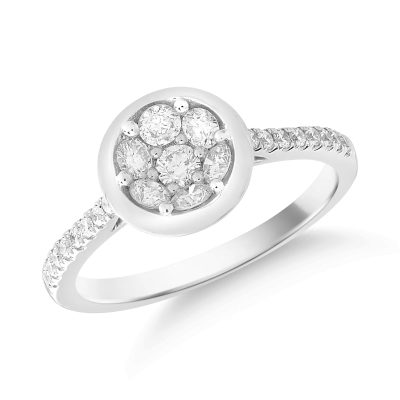 Inel din aur alb cu diamante de 0.61ct