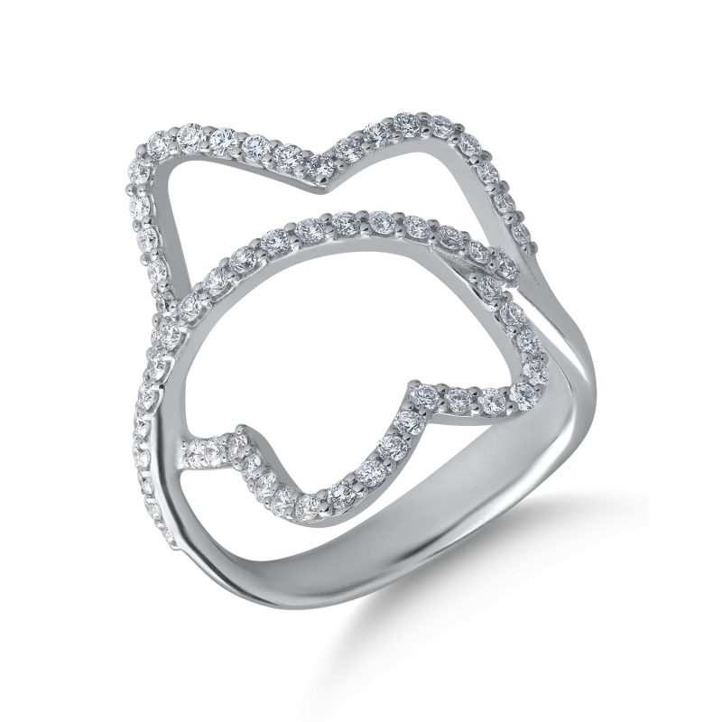 Inel din aur alb cu diamante de 0.63ct