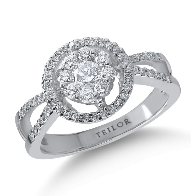 Inel din aur alb cu diamante de 0.66ct
