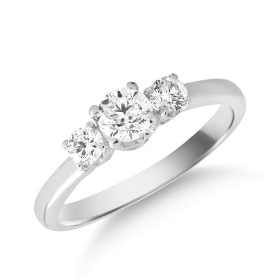 Inel din aur alb cu diamante de 0.75ct