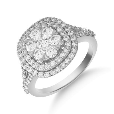 Inel din aur alb cu diamante de 0.75ct