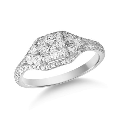 Inel din aur alb cu diamante de 0.77ct