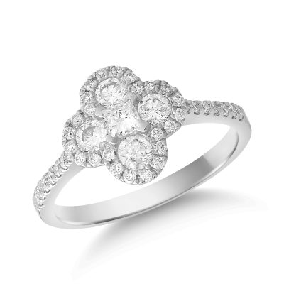 Inel din aur alb cu diamante de 0.81ct