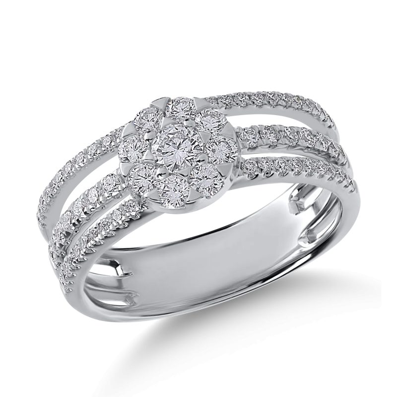Inel din aur alb cu diamante de 0.82ct