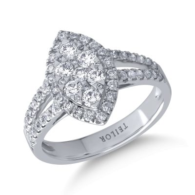 Inel din aur alb cu diamante de 0.85ct
