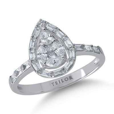 Inel din aur alb cu diamante de 0.93ct