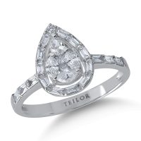 Inel din aur alb cu diamante de 0.93ct
