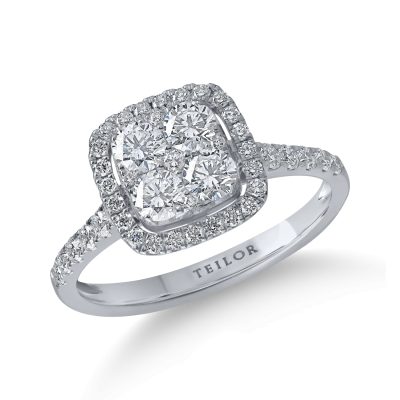 Inel din aur alb cu diamante de 0.9ct