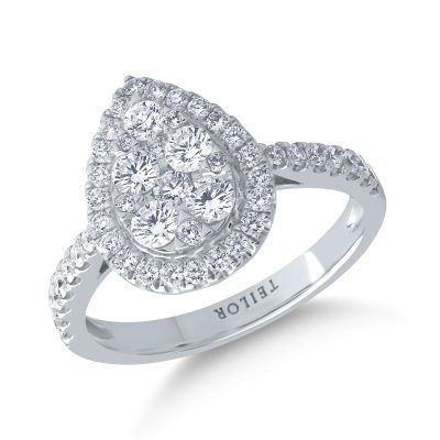 Inel din aur alb cu diamante de 0.9ct