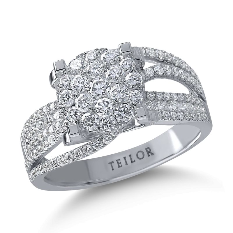 Inel din aur alb cu diamante de 1.11ct