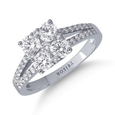 Inel din aur alb cu diamante de 1.28ct