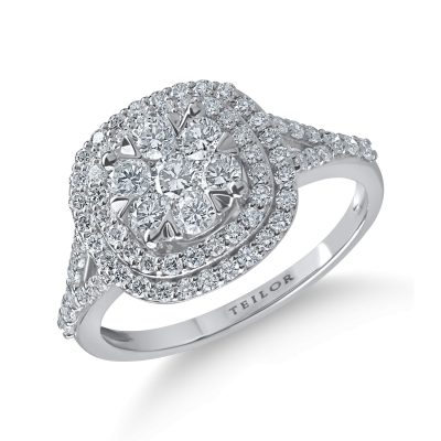 Inel din aur alb cu diamante de 1ct